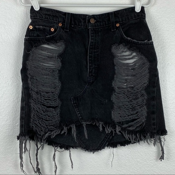 FURST OF A KIND, Reworked, Distressed Levi’s Skirt - Picture 2 of 6